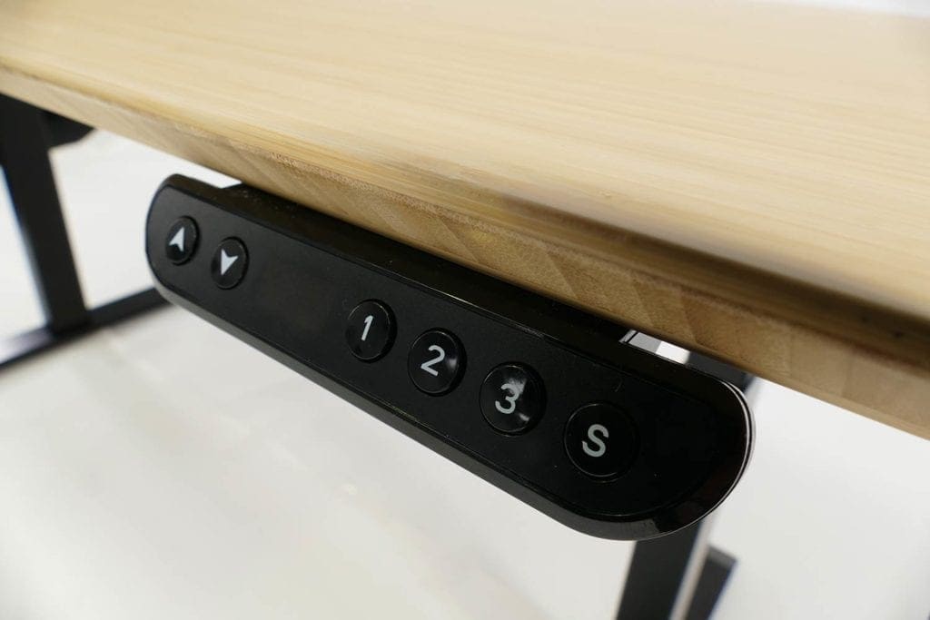 Stand Desk: natural bamboo desktop - controller
