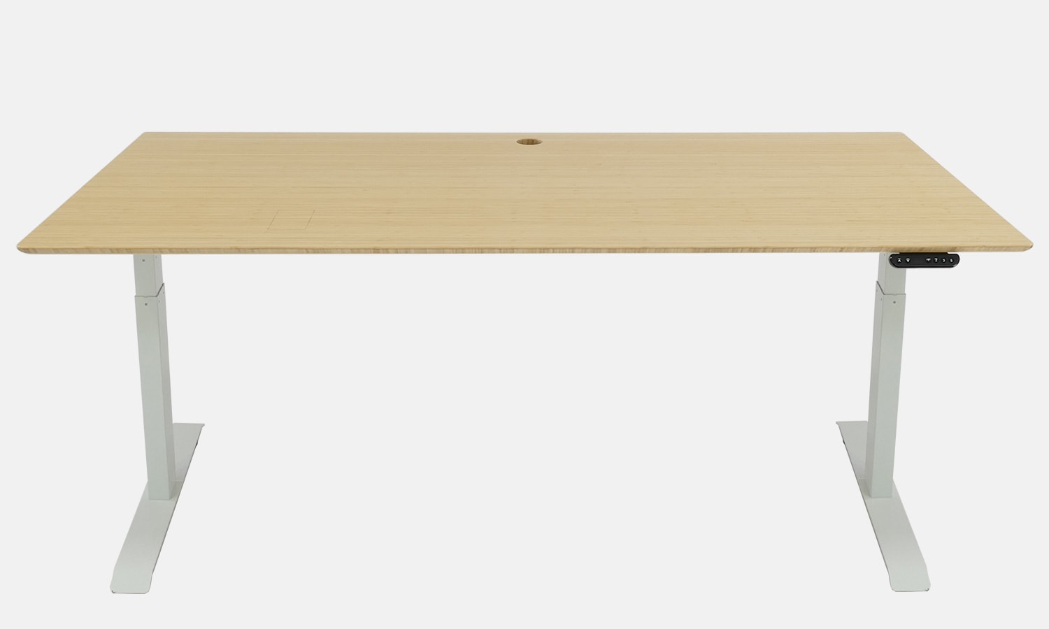 standing desk - 1800 - natural bamboo - white frame