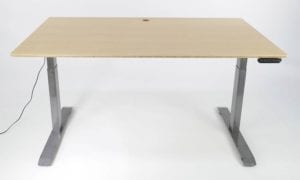 Standing Desk - Natural Bamboo top - Industrial Steel frame