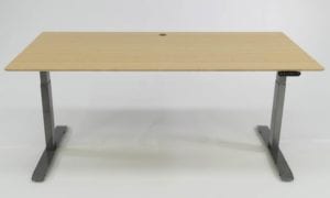 Stand Desk: industrial steel frame, natural bamboo desktop, 1800 x 800