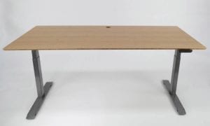 Stand Desk - mid brown desktop, industrial steel frame, 1800 x 800